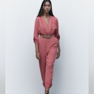 NWOT Zara Coral Chic Jumpsuit